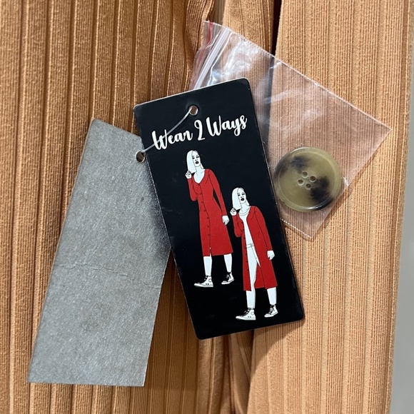 J For Justify Women's Camel Ribbed Long Sleeve Button Up Maxi Cardigan Size XL - Picture 2 of 8